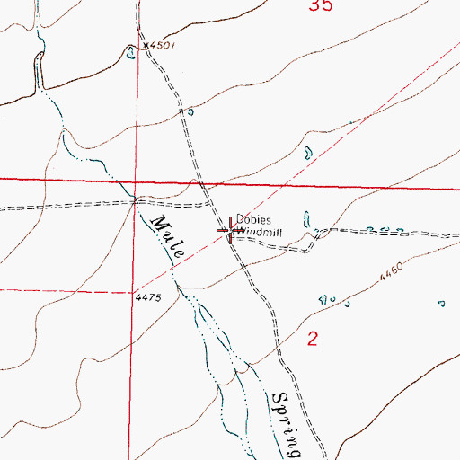 Topographic Map of Dobies Windmill, NM