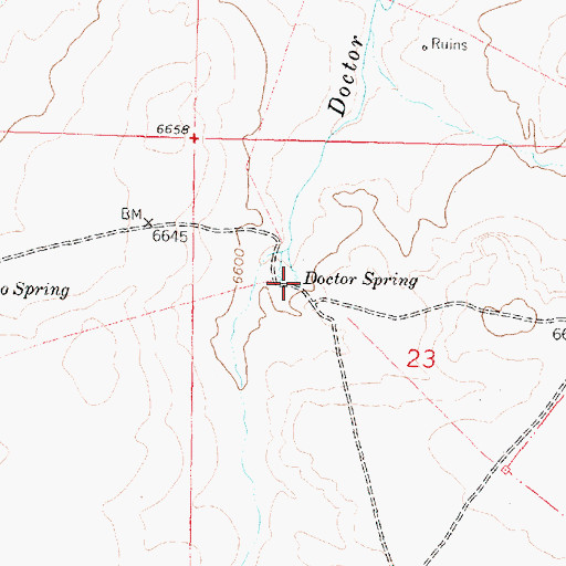 Topographic Map of Doctor Spring, NM