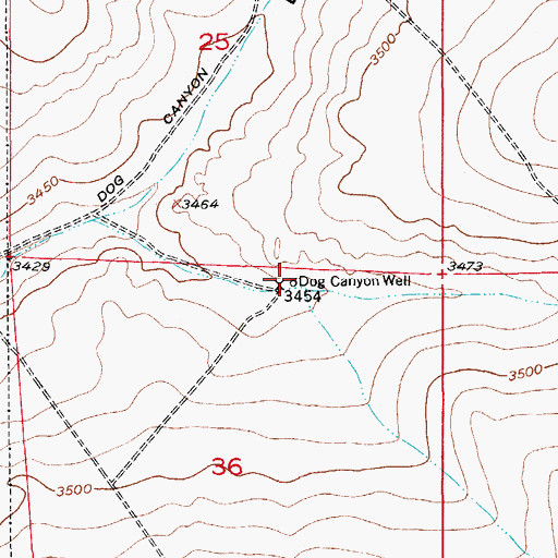 Topographic Map of Dog Canyon Well, NM