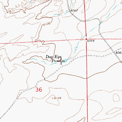 Topographic Map of Dog Eye Pond, NM