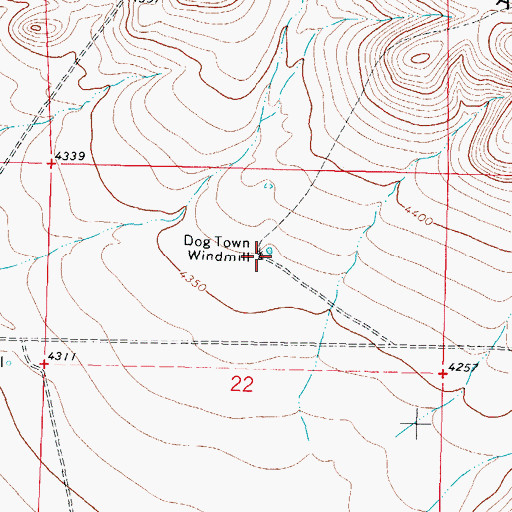 Topographic Map of Dog Town Windmill, NM