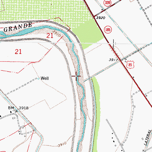 Topographic Map of Doa Ana Arroyo, NM