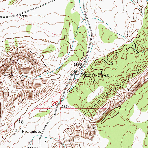 Topographic Map of Donnis Tank, NM