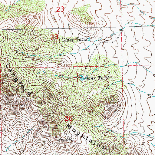Topographic Map of Dons Tank, NM