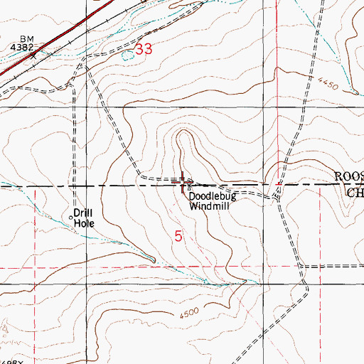 Topographic Map of Doodlebug Windmill, NM