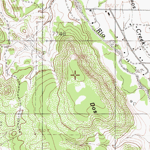 Topographic Map of Dos Lomas, NM