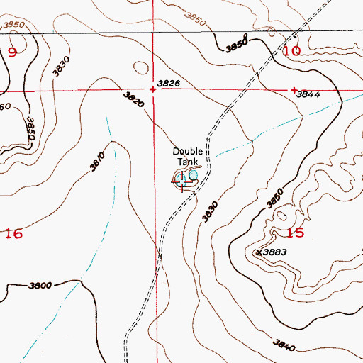 Topographic Map of Double Tank, NM