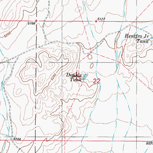 Topographic Map of Double Tank, NM