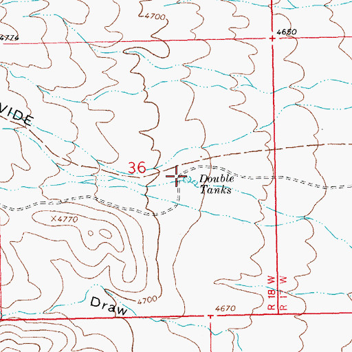 Topographic Map of Double Tanks, NM