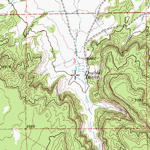 Topographic Map of Double Tanks, NM