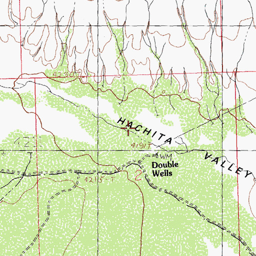 Topographic Map of Double Well, NM