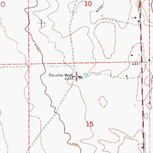 Topographic Map of Double Well, NM