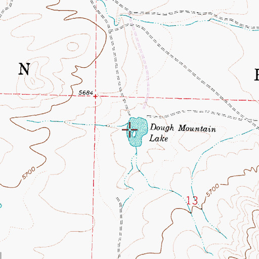 Topographic Map of Dough Mountain Lake, NM