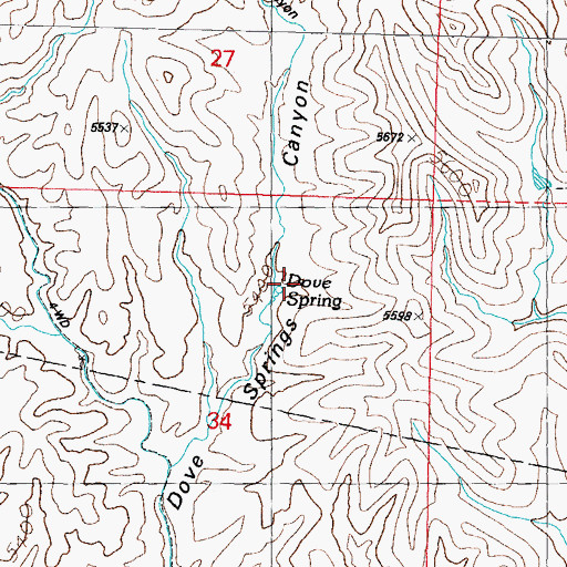 Topographic Map of Dove Spring, NM