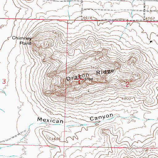 Topographic Map of Dragon Ridge, NM