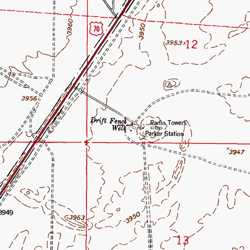 Topographic Map of Drift Fence Well, NM