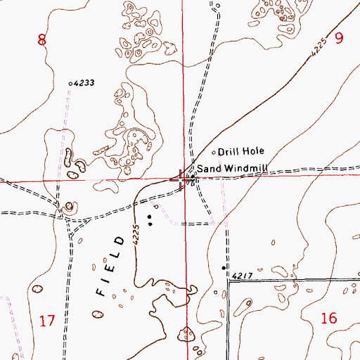 Topographic Map of Drill Hole Sand Windmill, NM