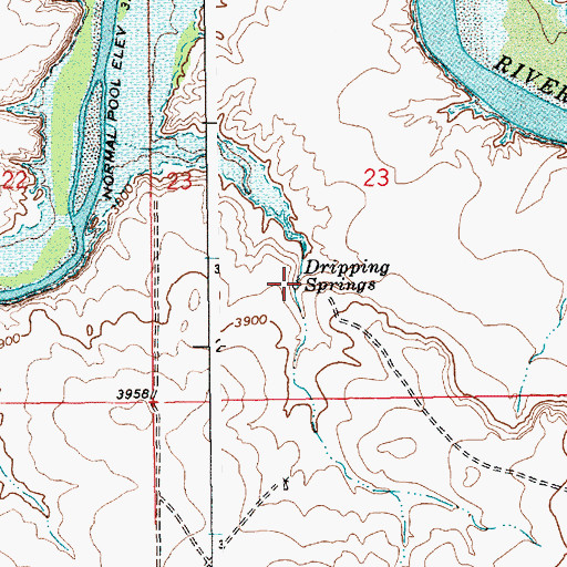 Topographic Map of Dripping Springs, NM