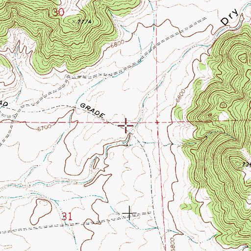 Topographic Map of Dry Canyon, NM