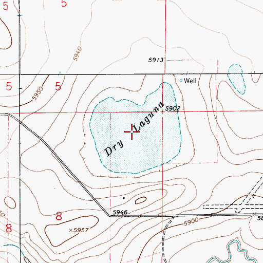 Topographic Map of Dry Laguna, NM