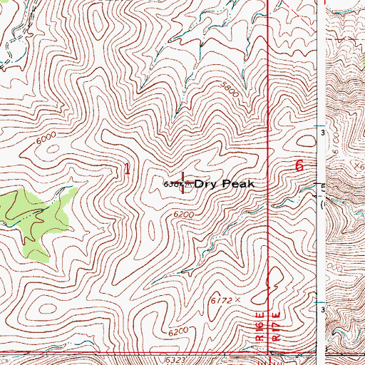 Topographic Map of Dry Peak, NM