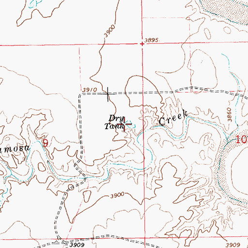 Topographic Map of Dry Tank, NM