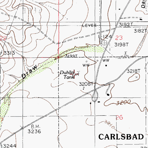 Topographic Map of Dublin Tank, NM