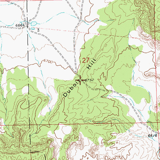 Topographic Map of Dubois Hill, NM