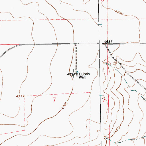 Topographic Map of Dubois Well, NM