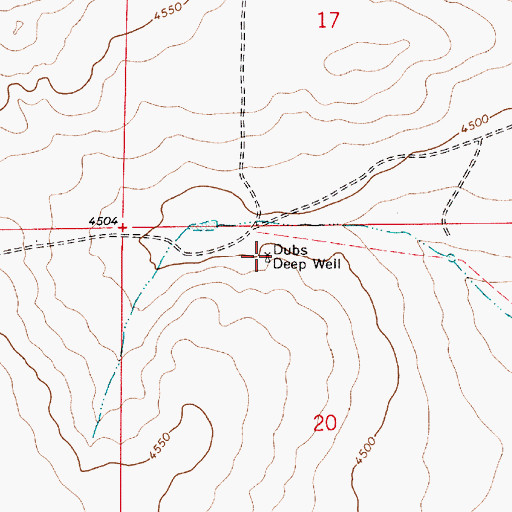 Topographic Map of Dubs Deep Well, NM