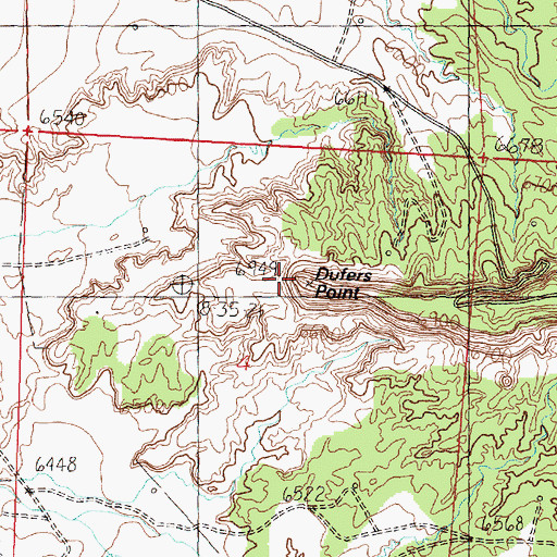 Topographic Map of Dufers Point, NM