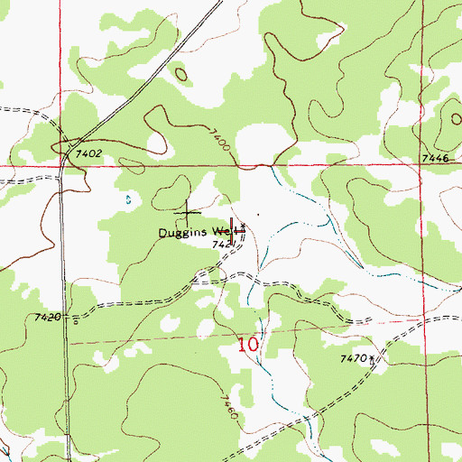 Topographic Map of Duggins Well, NM