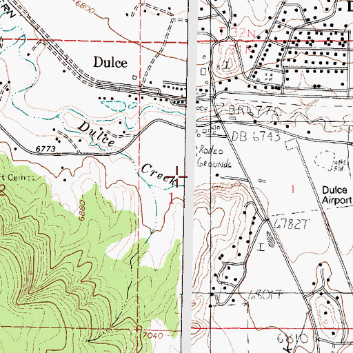 Topographic Map of Dulce Creek, NM