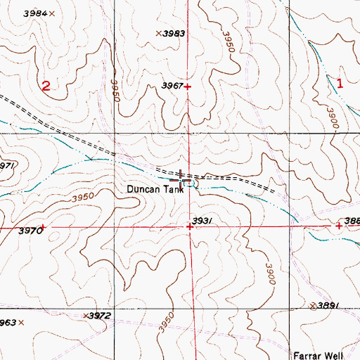 Topographic Map of Duncan Tank, NM