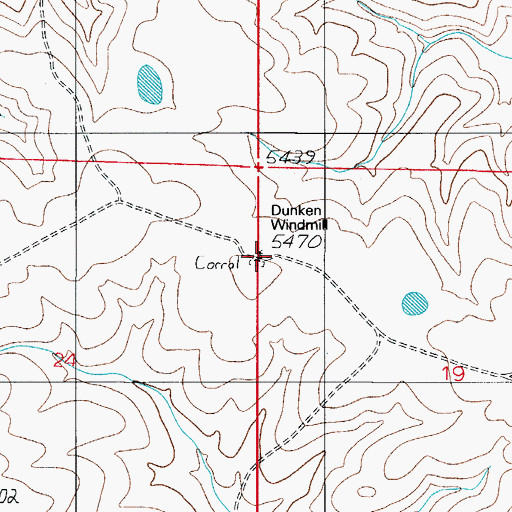 Topographic Map of Dunken Windmill, NM
