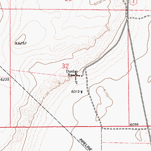 Topographic Map of Dunlap Ranch, NM
