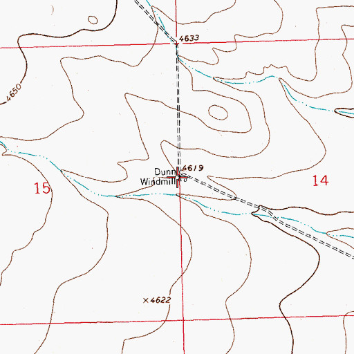 Topographic Map of Dunn Windmill, NM