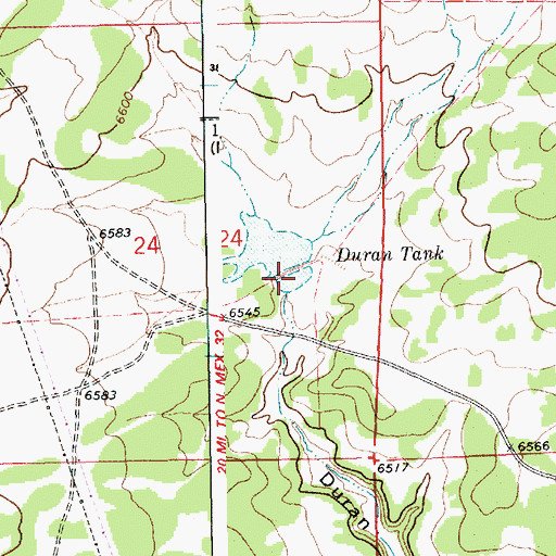 Topographic Map of Duran Tank, NM