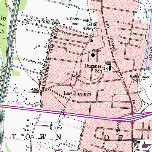 Topographic Map of Duranes Ditch, NM
