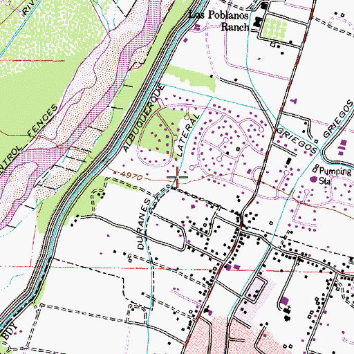 Topographic Map of Duranes Lateral, NM