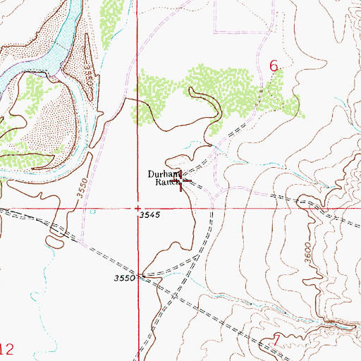 Topographic Map of Durham Ranch, NM