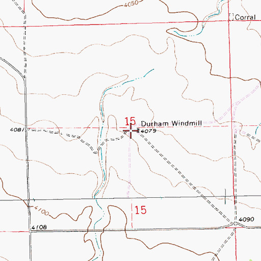 Topographic Map of Durham Windmill, NM