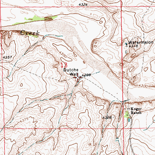 Topographic Map of Dutche Well, NM
