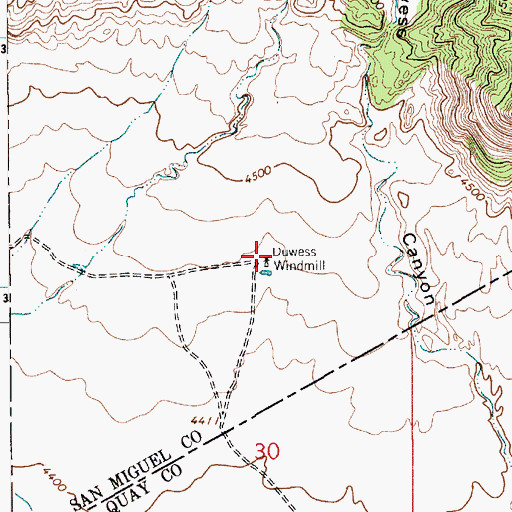 Topographic Map of Duwess Windmill, NM