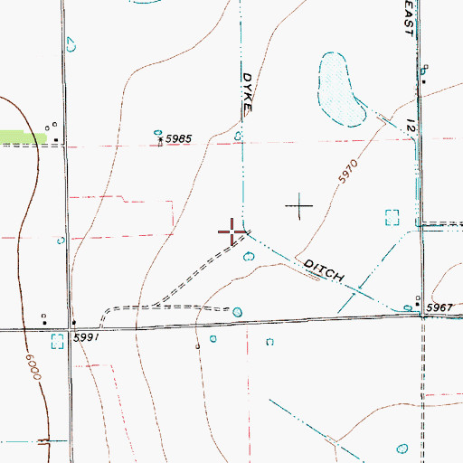 Topographic Map of Dyke Ditch, NM