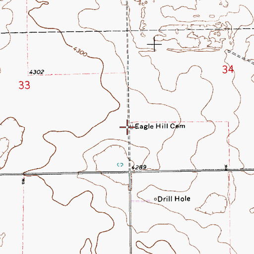 Topographic Map of Eagle Hill Cemetery, NM