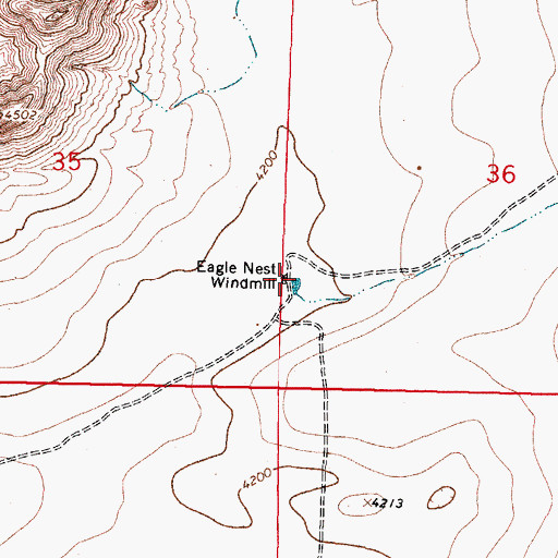 Topographic Map of Eagle Nest Windmill, NM