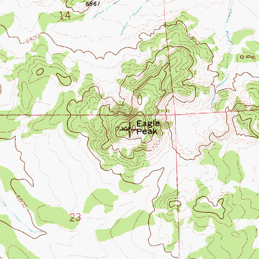 Topographic Map of Eagle Peak, NM