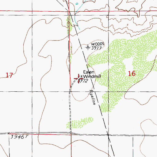 Topographic Map of Ealen Windmill, NM