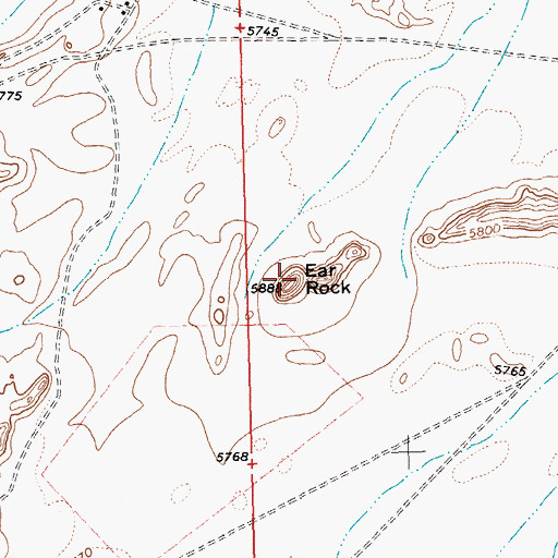 Topographic Map of Ear Rock, NM